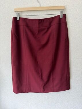 LOFT Burgundy Pencil Skirt